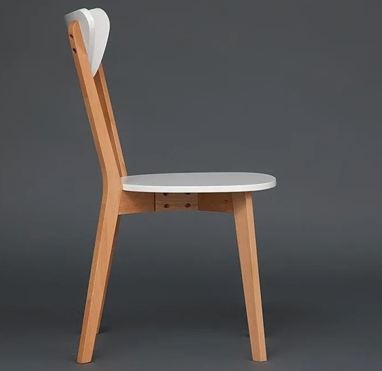 Кухонный стул MAXI (Макси), бук/МДФ 86x48,5x54,5 Белый/Натуральный Бук (2 шт) арт.10463 в Артеме - изображение 3