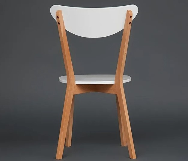 Кухонный стул MAXI (Макси), бук/МДФ 86x48,5x54,5 Белый/Натуральный Бук (2 шт) арт.10463 в Артеме - изображение 4