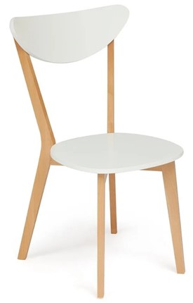 Кухонный стул MAXI (Макси), бук/МДФ 86x48,5x54,5 Белый/Натуральный Бук арт.19584 в Артеме - изображение