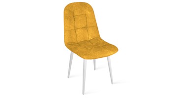 Кухонный стул Райс К1С (Белый матовый/Микровелюр Wellmart Yellow) в Уссурийске