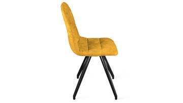 Кухонный стул Райс К4 (Черный муар/Микровелюр Wellmart Yellow) в Артеме - предосмотр 1