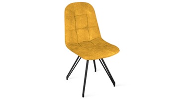 Кухонный стул Райс К4 (Черный муар/Микровелюр Wellmart Yellow) в Находке