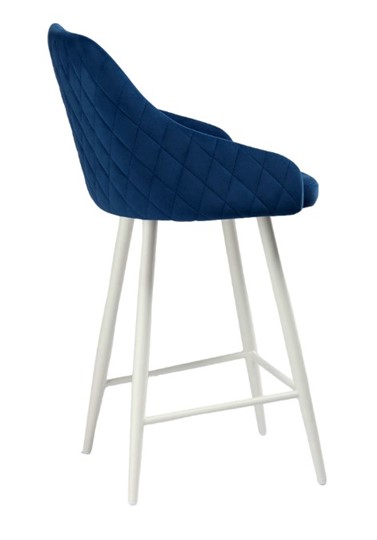 Барный стул Сальса Полубарная, Велюр CATALANA 16 (синий) / Белый муар в Артеме - изображение 1