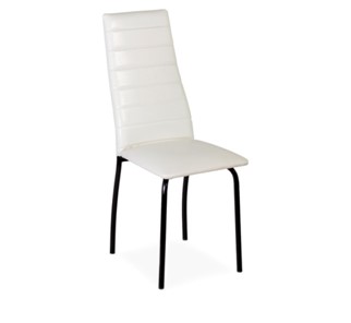 Обеденный стул Волна, прошивка горизонтально, каркас металл черный, Аттика белый в Находке