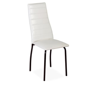 Обеденный стул Волна, прошивка горизонтально, каркас металл коричневый, Аттика белый в Артеме