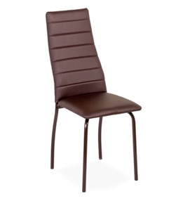 Обеденный стул Волна, прошивка горизонтально, каркас металл коричневый, экотекс шоколад во Владивостоке