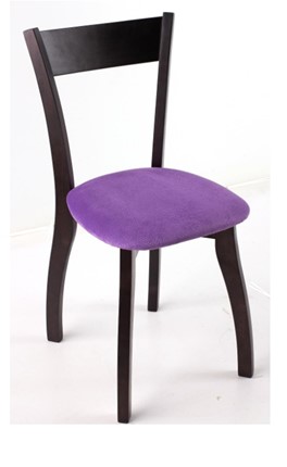 Обеденный стул Лугано каркас массив венге, велюр -  инфинити фиолетовый в Артеме - изображение