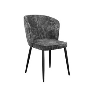 Обеденный стул DikLine 347 микровелюр M14 серый, ножки черные, кант в цвет в Уссурийске