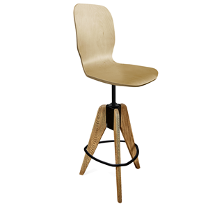 Барный стул SHT-ST15-1/S92 (прозрачный лак/брашированный коричневый/черный муар) в Артеме