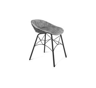 Обеденный стул SHT-ST19-SF1 / SHT-S107 (дымный/черный муар) в Находке