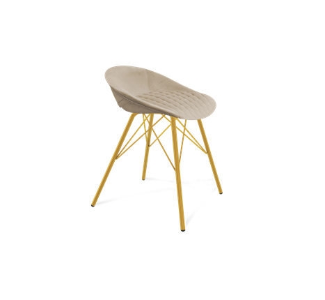 Обеденный стул SHT-ST19-SF1 / SHT-S37 (ванильный крем/золото) во Владивостоке - изображение