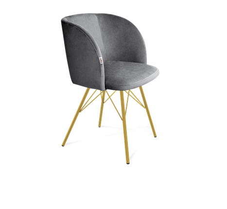 Обеденный стул SHT-ST33 / SHT-S37 (угольно-серый/золото) во Владивостоке - изображение
