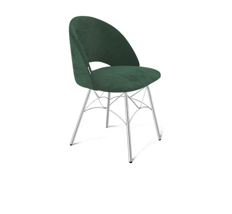 Обеденный стул SHT-ST34 / SHT-S107 (лиственно-зеленый/хром лак) во Владивостоке - изображение