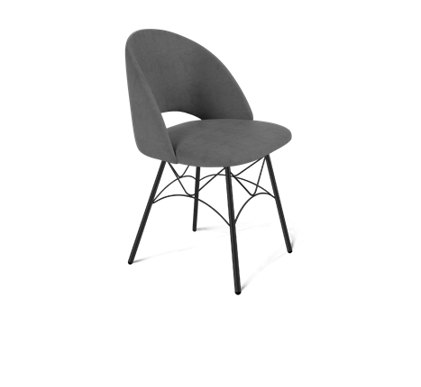 Обеденный стул SHT-ST34 / SHT-S107 (платиново-серый/черный муар) во Владивостоке - изображение