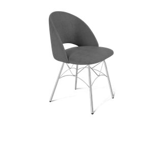 Обеденный стул SHT-ST34 / SHT-S107 (платиново-серый/хром лак) во Владивостоке