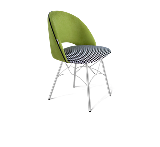 Обеденный стул SHT-ST34-3 / SHT-S107 (оливковый/гусиная лапка/хром лак) во Владивостоке - предосмотр