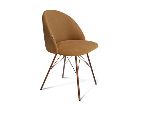 Обеденный стул SHT-ST35 / SHT-S37 (горчичный/медный металлик) во Владивостоке - изображение