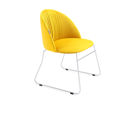 Обеденный стул SHT-ST35-1 / SHT-S167 (имперский жёлтый/хром лак) во Владивостоке - изображение