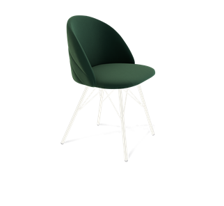 Обеденный стул SHT-ST35-2 / SHT-S37 (лиственно-зеленый/белый муар) во Владивостоке