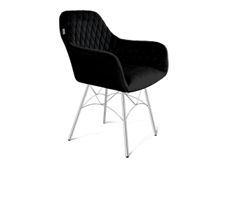 Обеденный стул SHT-ST38 / SHT-S107 (ночное затмение/хром лак) в Артеме