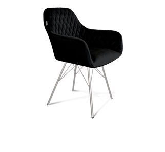 Обеденный стул SHT-ST38 / SHT-S37 (ночное затмение/хром лак) в Находке