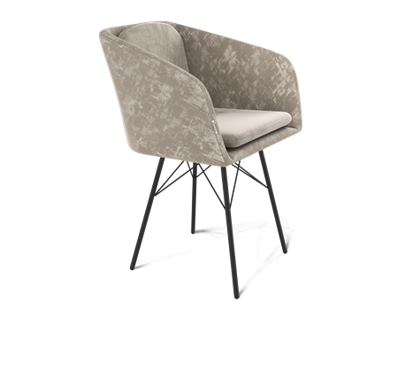 Обеденный стул SHT-ST43-1 / SHT-S64 (карамельный латте/черный муар) во Владивостоке - изображение
