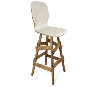 Барный стул SHT-ST15-1/S81 (дуб выбеленный/брашированный коричневый) в Артеме