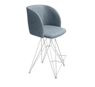 Полубарный стул SHT-ST33 / SHT-S66-1 (синий лед/хром лак) во Владивостоке