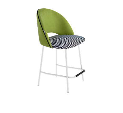 Полубарный стул SHT-ST34-3 / SHT-S29P-1 (оливковый/гусиная лапка/белый муар) во Владивостоке - изображение