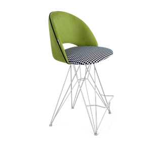 Полубарный стул SHT-ST34-3 / SHT-S66-1 (оливковый/гусиная лапка/хром лак) в Артеме