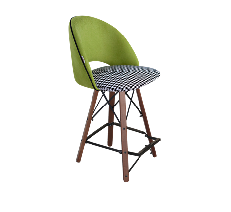Полубарный стул SHT-ST34-3 / SHT-S80-1 (оливковый/гусиная лапка/темный орех/черный) во Владивостоке - изображение