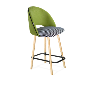 Полубарный стул SHT-ST34-3 / SHT-S94-1 (оливковый/гусиная лапка/прозрачный лак/черный муар) в Артеме