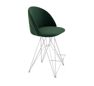 Полубарный стул SHT-ST35-2 / SHT-S66-1 (лиственно-зеленый/хром лак) во Владивостоке