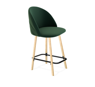 Полубарный стул SHT-ST35-2 / SHT-S94-1 (лиственно-зеленый/прозрачный лак/черный муар) во Владивостоке