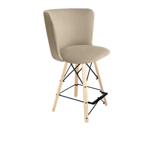 Полубарный стул SHT-ST36 / SHT-S80-1 (ванильный крем/прозрачный лак/черный) во Владивостоке