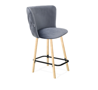 Полубарный стул SHT-ST36-3 / SHT-S94-1 (нейтральный серый/прозрачный лак/черный муар) в Артеме
