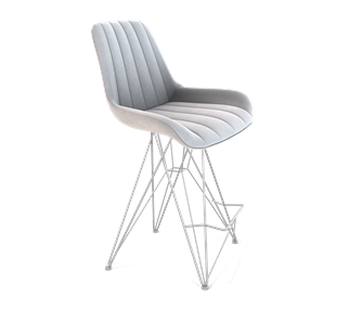 Полубарный стул SHT-ST37 / SHT-S66-1 (серое облако/хром лак) в Артеме