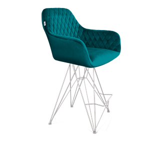 Полубарный стул SHT-ST38 / SHT-S66-1 (альпийский бирюзовый/хром лак) в Уссурийске