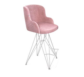 Полубарный стул SHT-ST39 / SHT-S66-1 (пыльная роза/хром лак) в Артеме