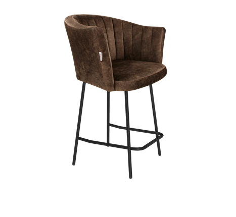Полубарный стул SHT-ST42-1 / SHT-S29P-1 (кофейный трюфель/черный муар) во Владивостоке - изображение