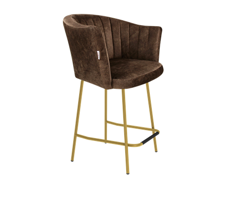 Полубарный стул SHT-ST42-1 / SHT-S29P-1 (кофейный трюфель/золото) во Владивостоке - изображение
