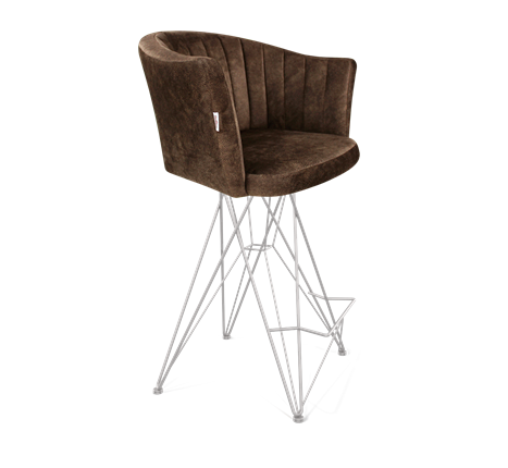 Полубарный стул SHT-ST42-1 / SHT-S66-1 (кофейный трюфель/хром лак) во Владивостоке - изображение