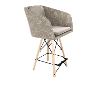Полубарный стул SHT-ST43-1 / SHT-S80-1 (карамельный латте/прозрачный лак/черный) в Артеме
