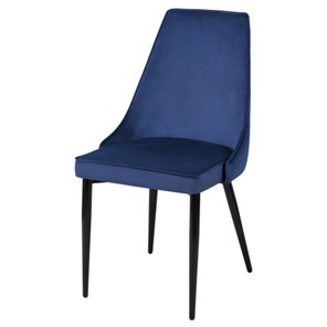 Мягкий дизайнерский стул Лорд СРП-071 Эмаль черная Веллюто темно-синий во Владивостоке