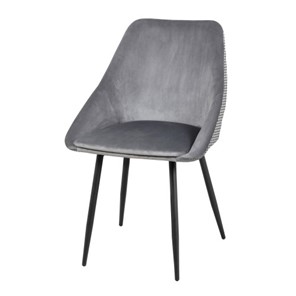 Дизайнерский стул Мартин СРП-063 эмаль черная Веллюто серый в Артеме
