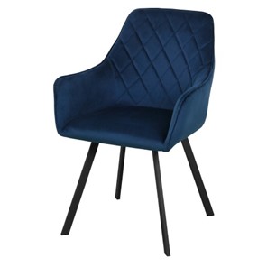 Стул-кресло Мадрид СРП-056 эмаль черная Веллюто темно-синий во Владивостоке - предосмотр