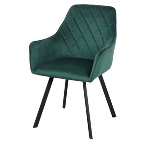 Мягкий стул-кресло Мадрид СРП-056 эмаль черная Веллюто темно-зеленый во Владивостоке