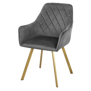 Мягкий стул-кресло Мадрид СРП-056 эмаль голд веллюто серый во Владивостоке - предосмотр