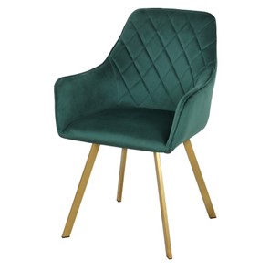 Кухонный мягкий стул-кресло Мадрид СРП-056 эмаль голд веллюто темно-зеленый во Владивостоке