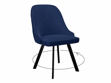 Кухонный стул 266 поворотный, микровелюр K17 синий, ножки черные в Артеме